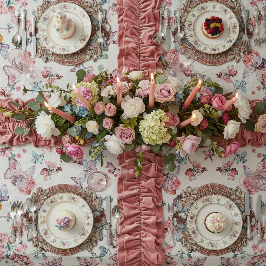 Butterfly Garden Beaded placemat, Set of 2