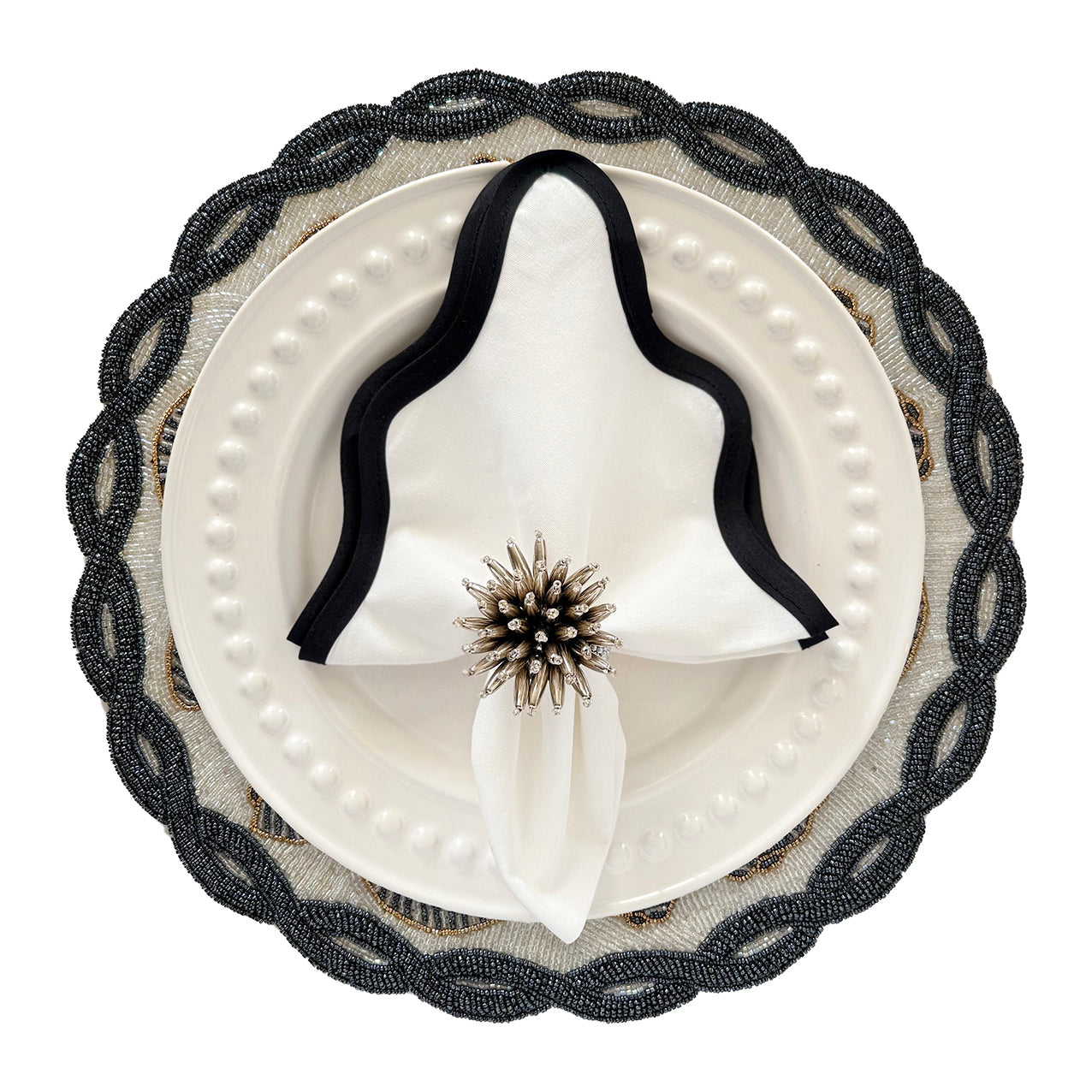 Sample Twisted Shells Beaded Placemat x 1