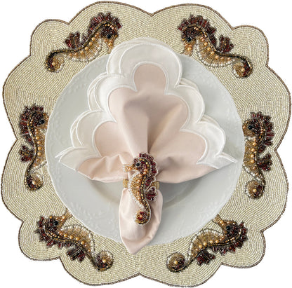 Sample Seahorses Beaded Placemat x 1