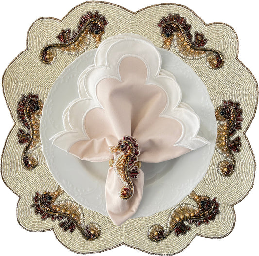 Sample Seahorses Beaded Placemat x 1