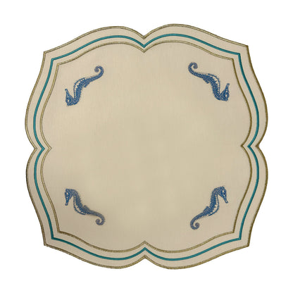Sample Embroidered Seahorse placemat x 4