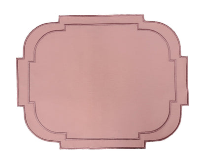 Sample Embroidered Pink Emperor placemat x 4
