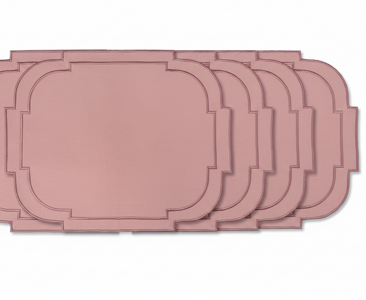 Sample Embroidered Pink Emperor placemat x 4