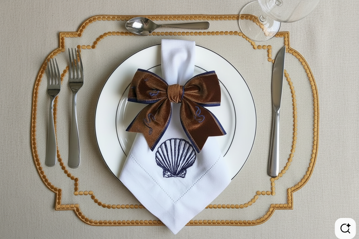 Sample Embroidered Stars placemat x 4