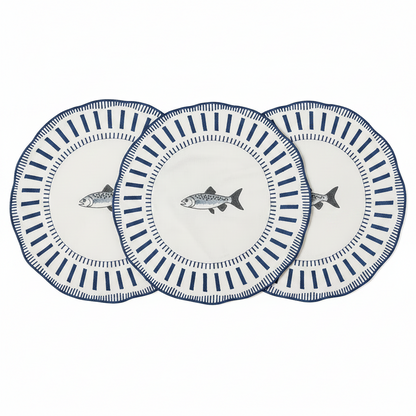 Samples Embroidered Striper placemat in Navy Blue x 3