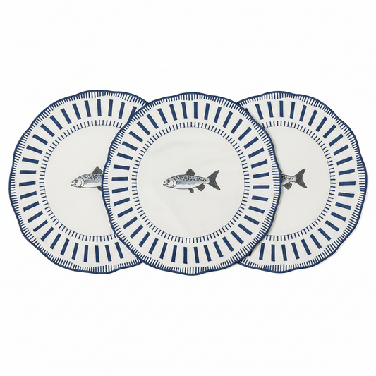 Samples Embroidered Striper placemat in Navy Blue x 3