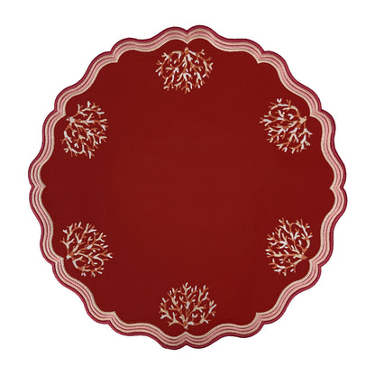 Samples Embroidered Coral placemat x 3