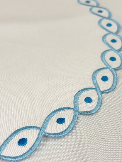 Samples Embroidered Evil Eye placemat x 3