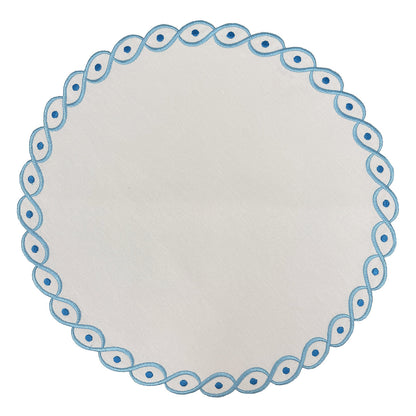 Samples Embroidered Evil Eye placemat x 3