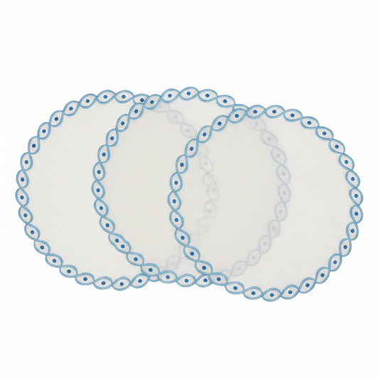 Samples Embroidered Evil Eye placemat x 3