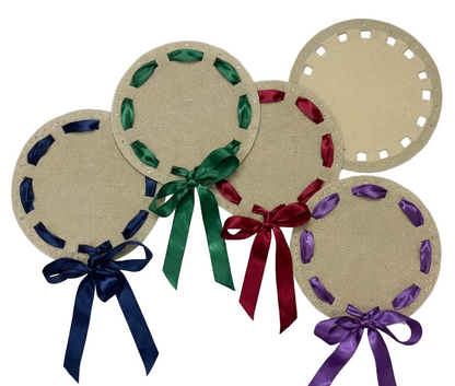 Bow Beaded placemat with Interchangeable Ribbons in Ivory, 1 piece