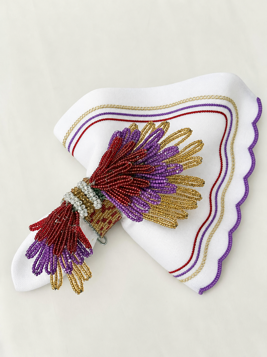 Beaded Bow Tie Napkin ring