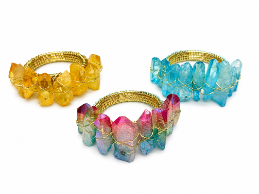 Tahiti Napkin ring, in Amber, Seafoam Blue & Rainbow