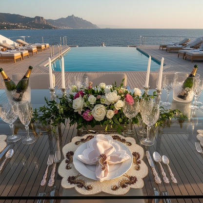 Seahorses Beaded Placemat , Set of 2