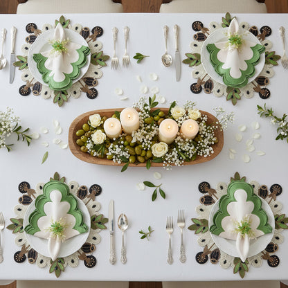 Olive Beaded placemat, Set of 2