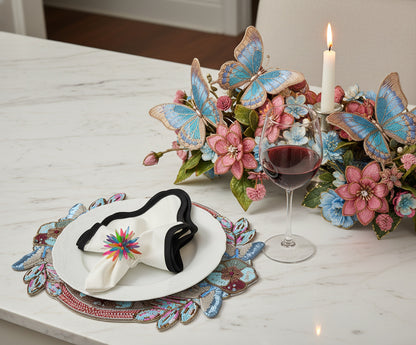 Butterfly Garden Beaded placemat, Set of 2