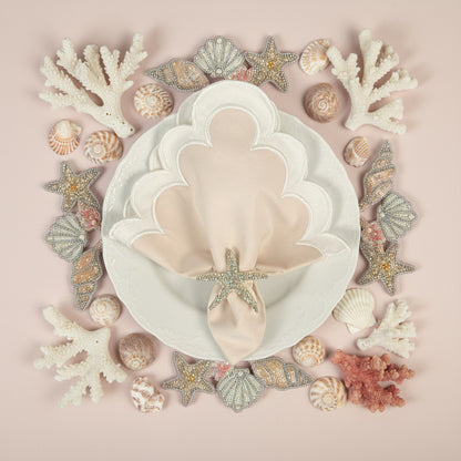 Sea Shells Beaded Placemat , Set of 2