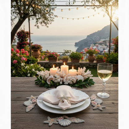 Sea Shells Beaded Placemat , Set of 2