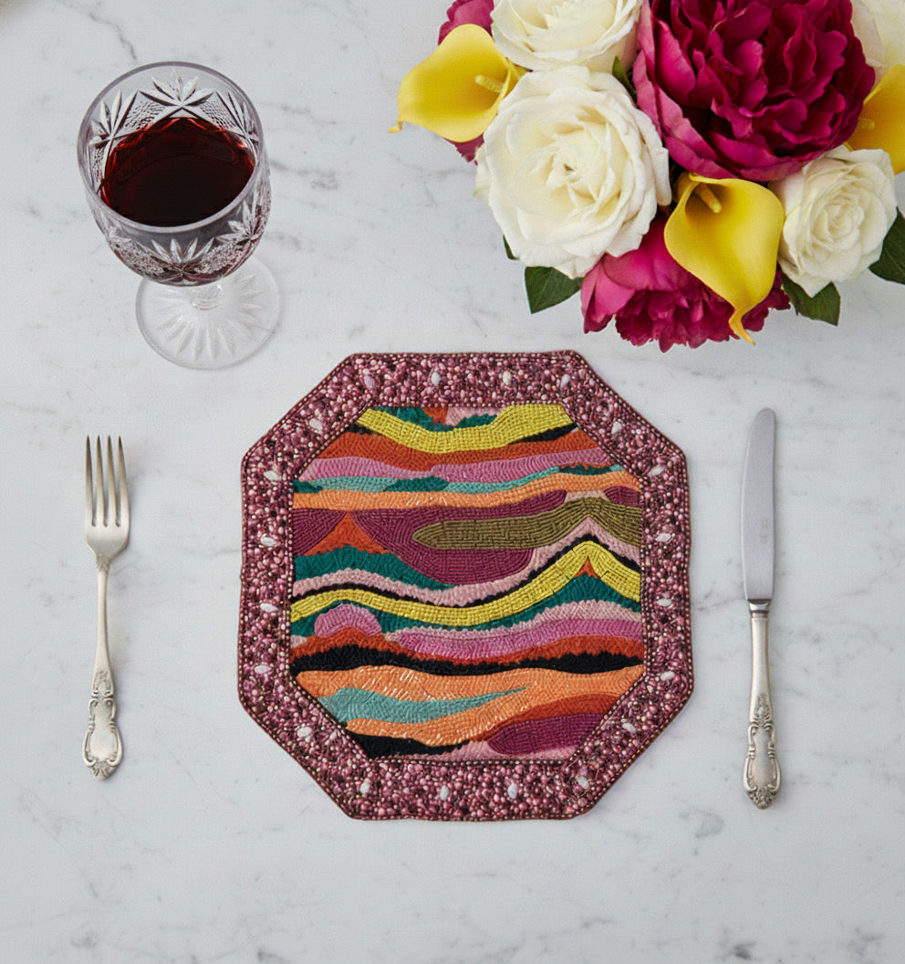Starstruck Beaded Placemat , Set of 2