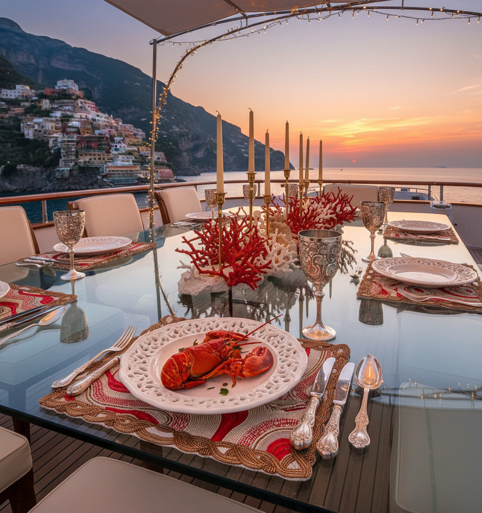 Abstract Beaded Placemat , Set of 2