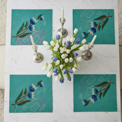 Tulips Beaded Placemat , Set of 2