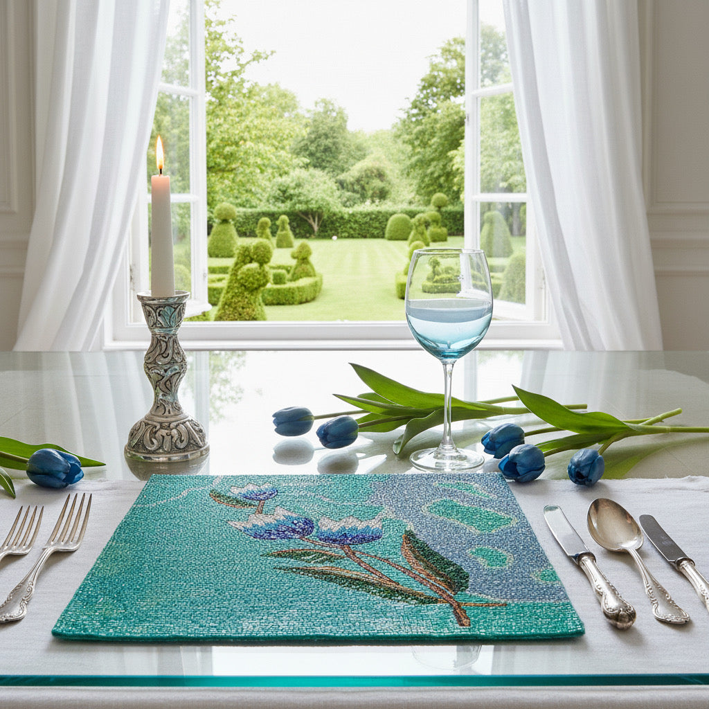 Tulips Beaded Placemat , Set of 2