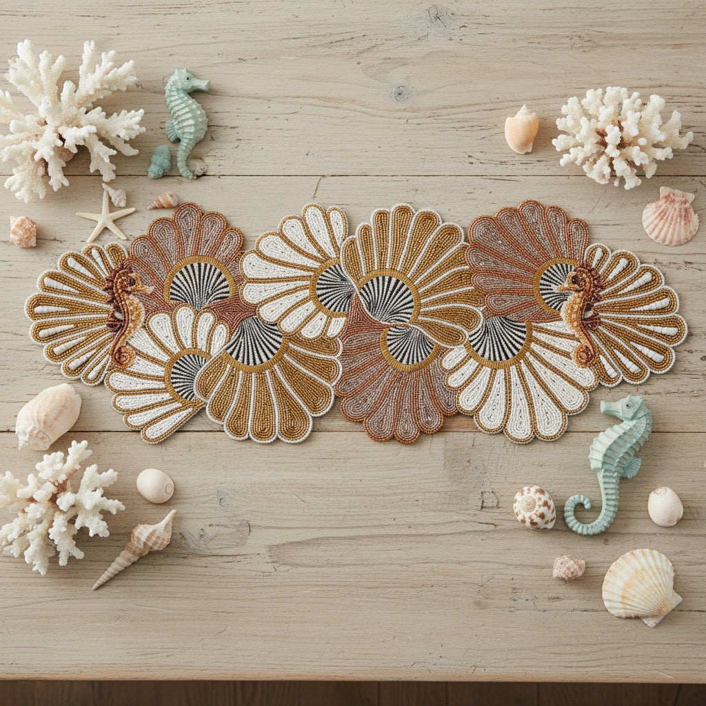 Seahorse Beaded Runner , Set of 1