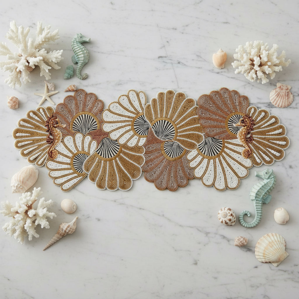 Seahorse Beaded Runner , Set of 1