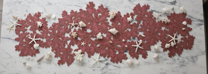 Coral Beaded Runner , Set of 1