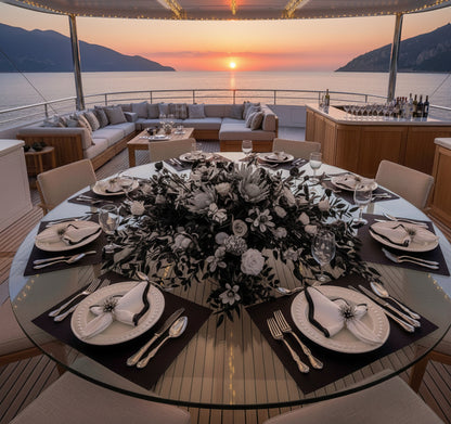 Metallic Rectangle Placemat in Black, Set of 4