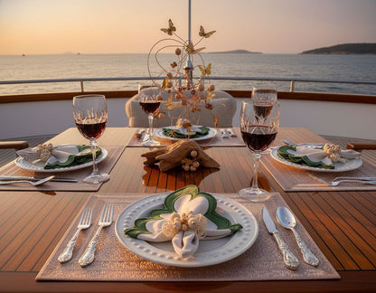 Framed Rectangle Placemat in Rose Gold, Set of 4