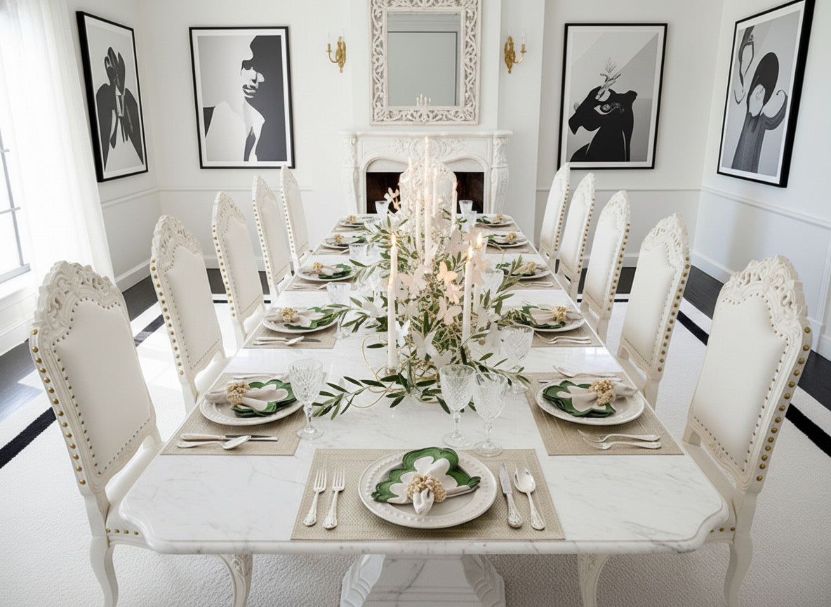 Framed Rectangle Placemat in Gold, Set of 4