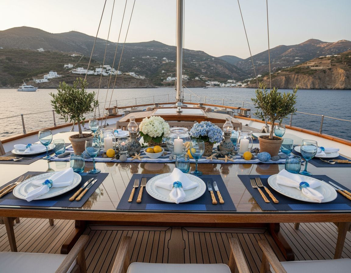 Gradient Rectangle Woven Placemat in Blue Tones, Set of 4