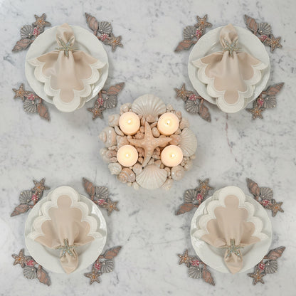 Sea Shells Beaded Placemat, Set of 2