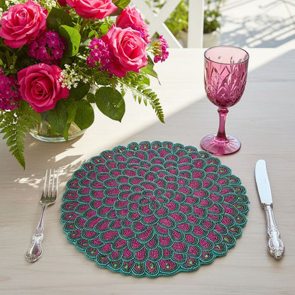 English Garden Beaded Placemat , Set of 2