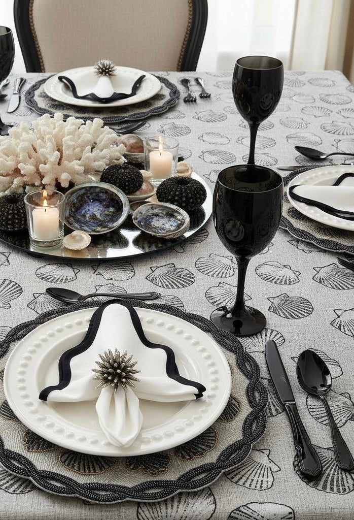 Twisted Shells Beaded Placemat , Set of 2