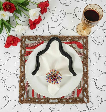 Abstract Beaded Placemat, Set of 2