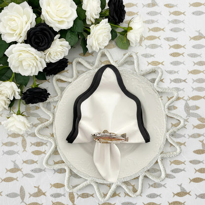 The Ocean Beaded placemat in White, Set of 2