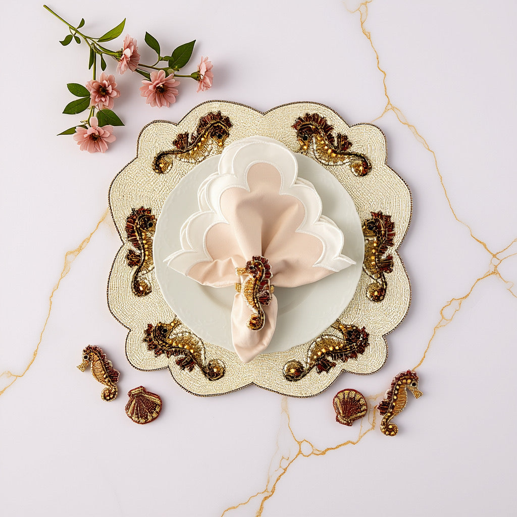 The Seahorse Napkin Ring, Set of 4