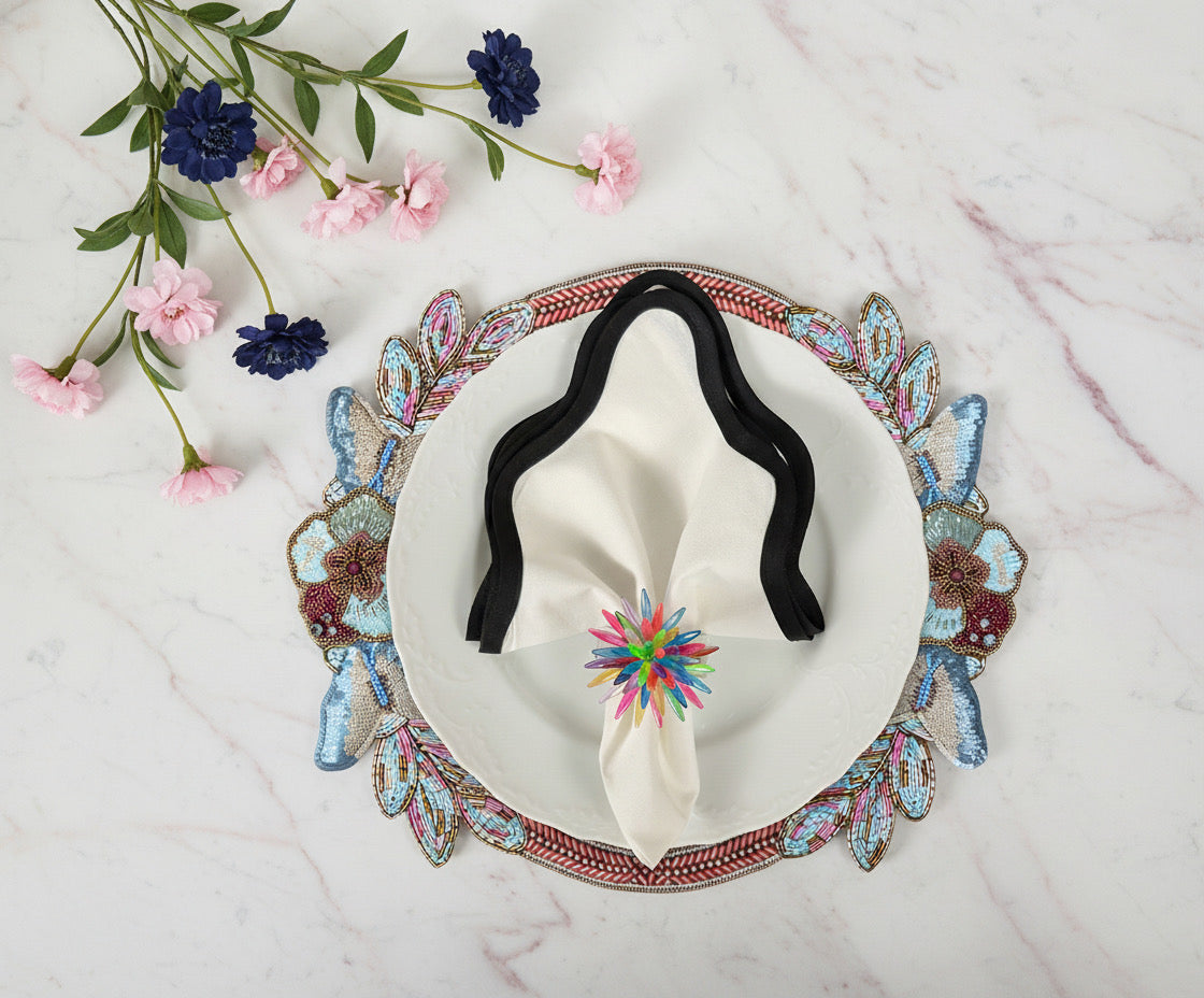 Butterfly Garden Beaded placemat, Set of 2