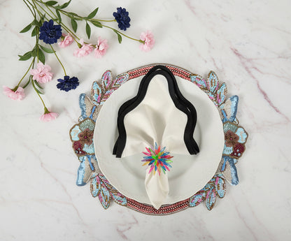 Butterfly Garden Beaded placemat, Set of 2