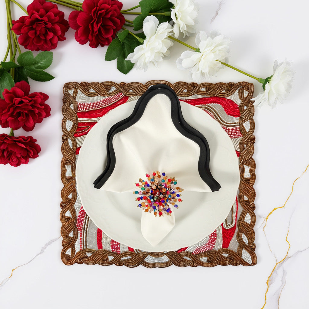 Abstract Beaded Placemat, Set of 2