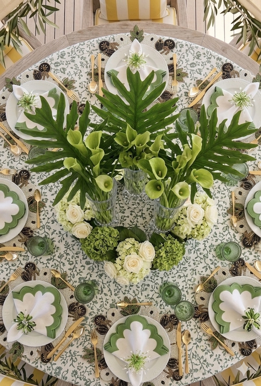 Olive Beaded placemat, Set of 2