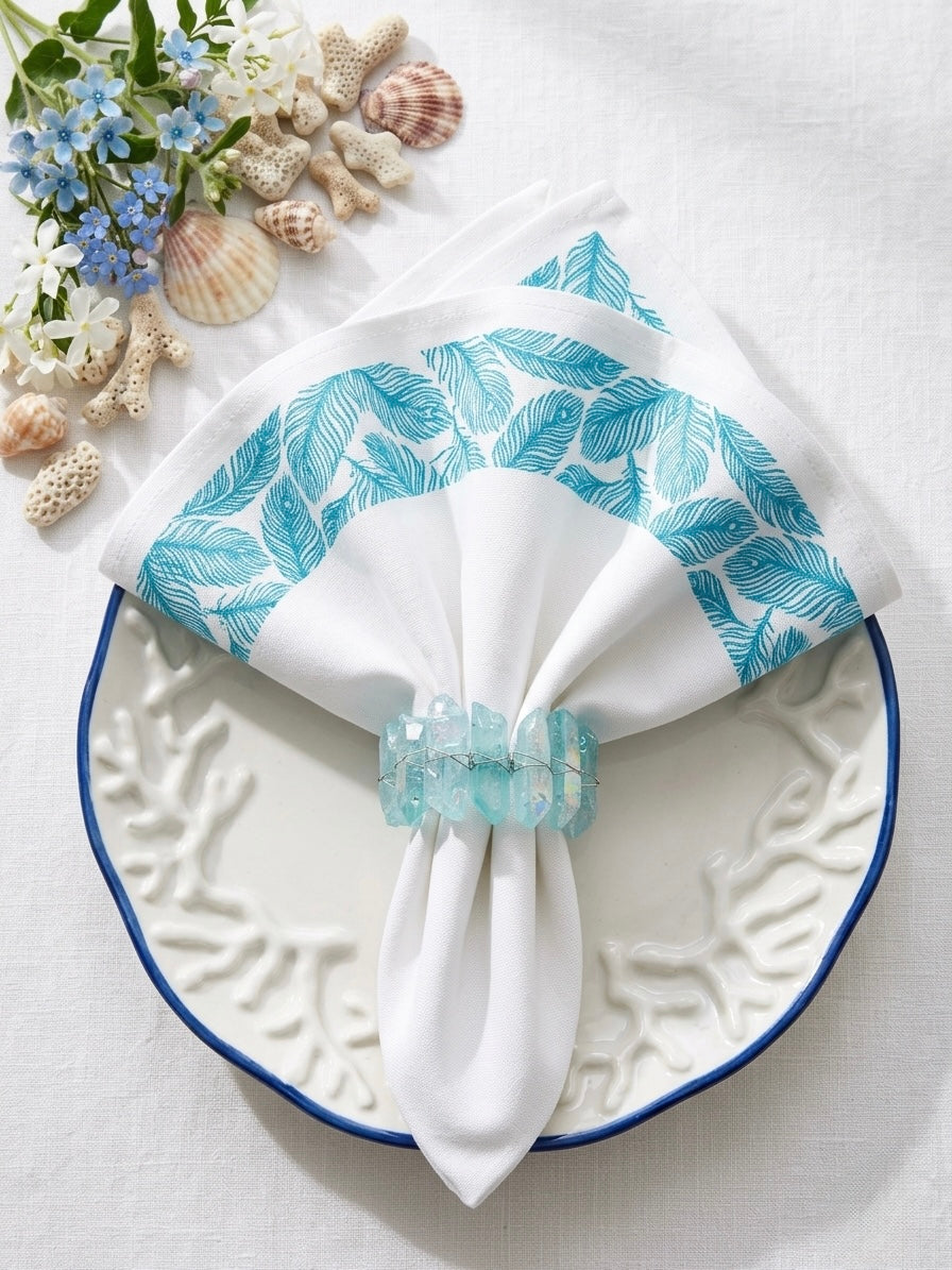 Tahiti Napkin ring, in Amber, Seafoam Blue & Rainbow
