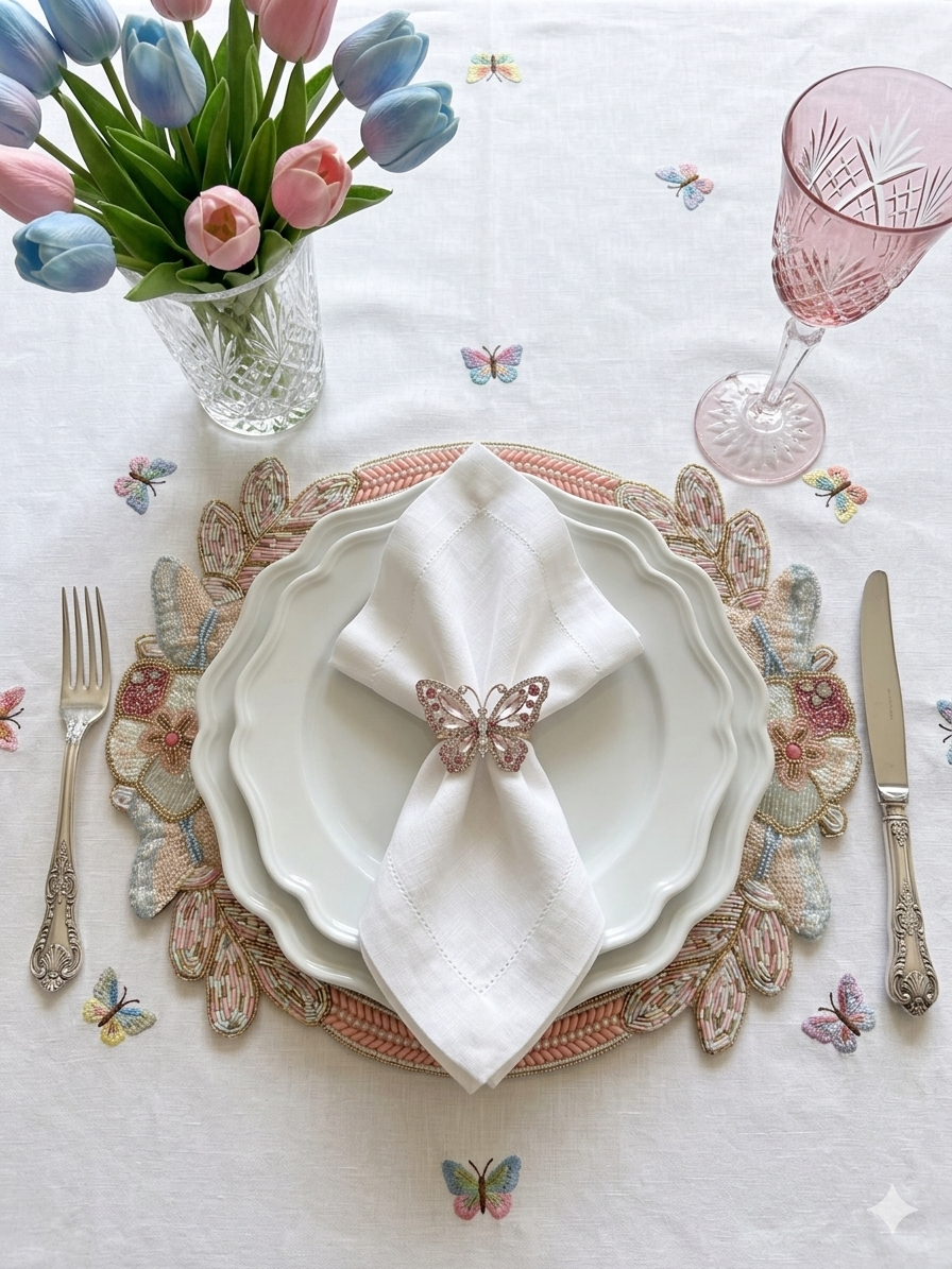 Butterfly Garden Beaded placemat, 1 piece