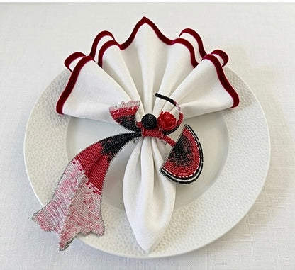 Lady in Red Napkin ring