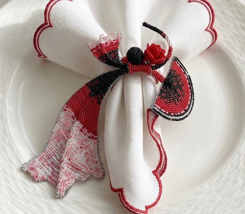 Lady in Red Napkin ring