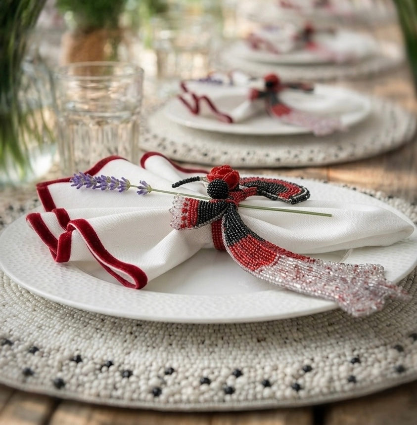 Lady in Red Napkin ring