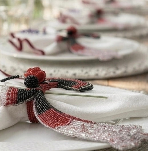 Lady in Red Napkin ring