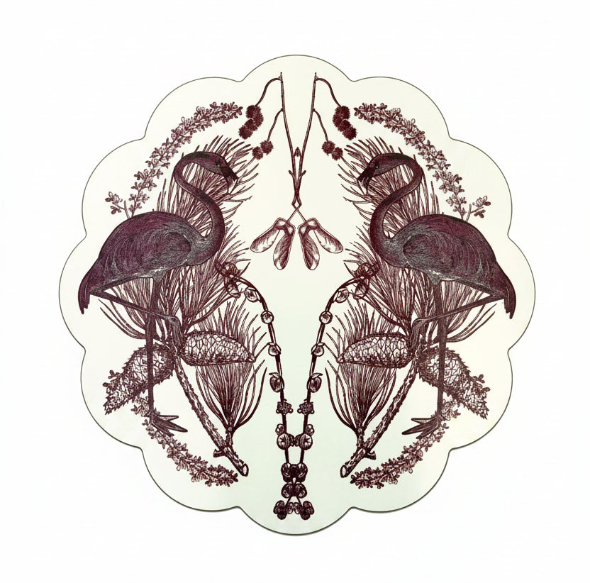 Samples Vintage birds scalloped printed placemats. X 4